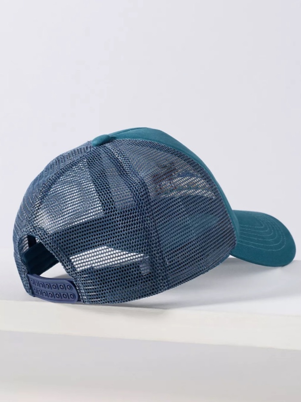 Anthropologie Worn West Trucker Hat Turquoise Whiskey Ridge - Picture 5 of 6